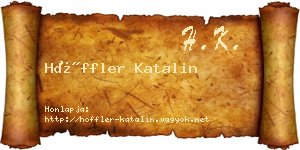 Höffler Katalin névjegykártya